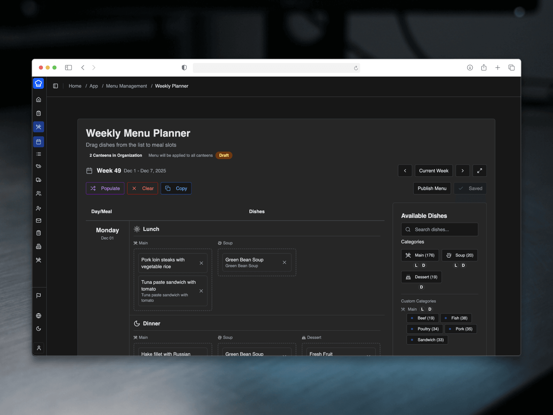 Chef Orders Ingredients for the Week - Light Mode